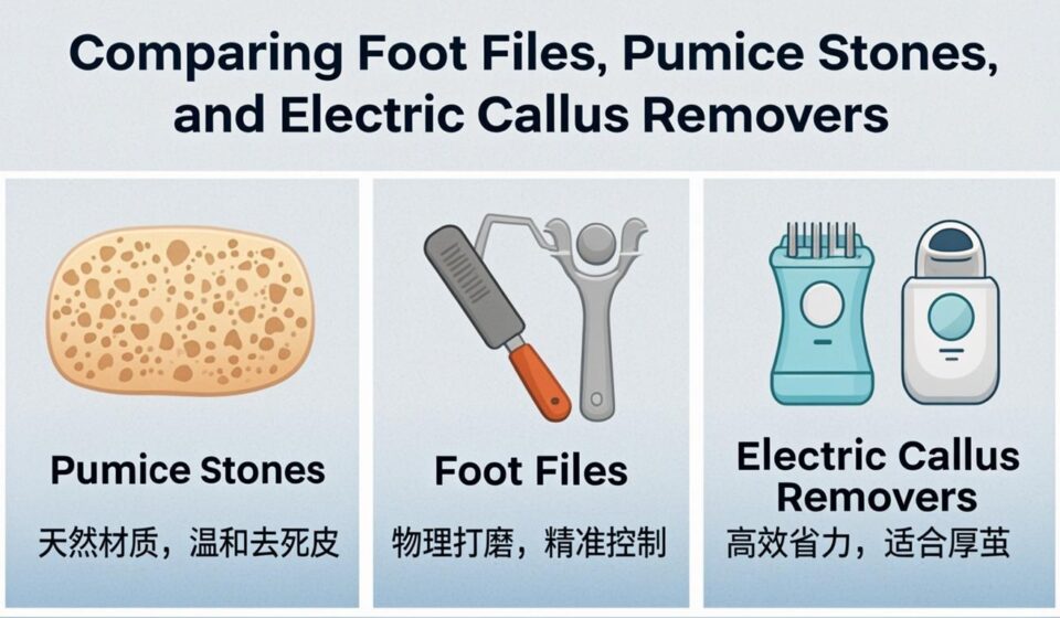 Comparing Foot Files, Pumice Stones, and Electric Callus Removers
