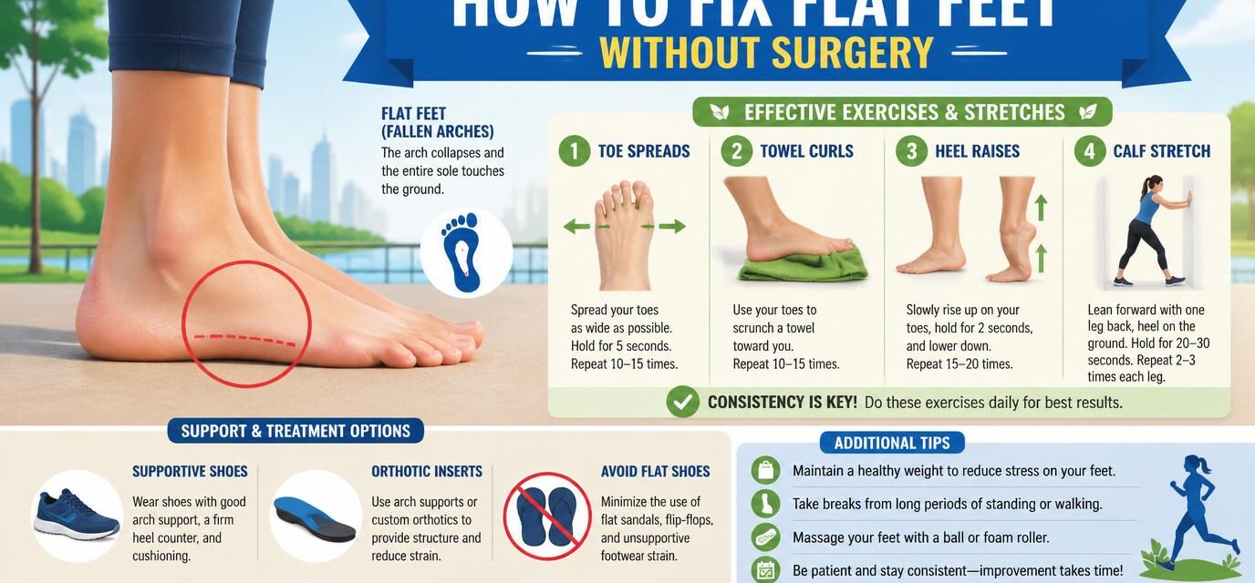 How to fix flat feet without surgery